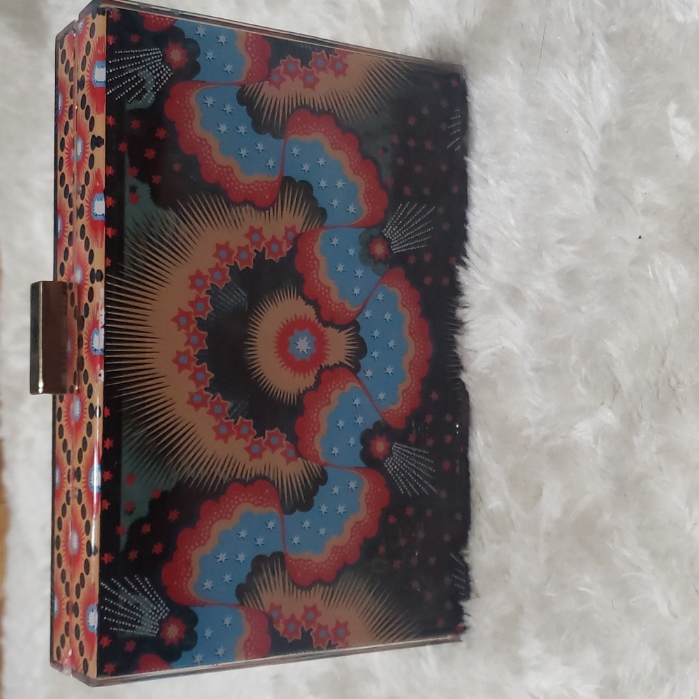 Valentino multi color acrylic clutch